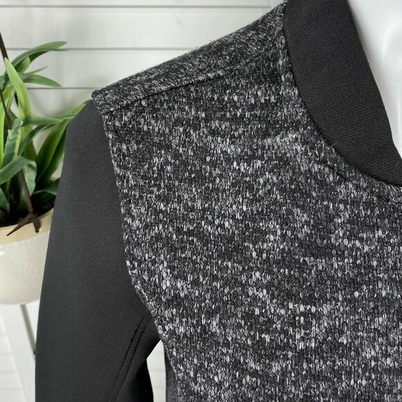 Bebe Sport Black Knit Jacket Scuba Sleeves Logo Patch Womens Size M Olympics '17 - Picture 3 of 8